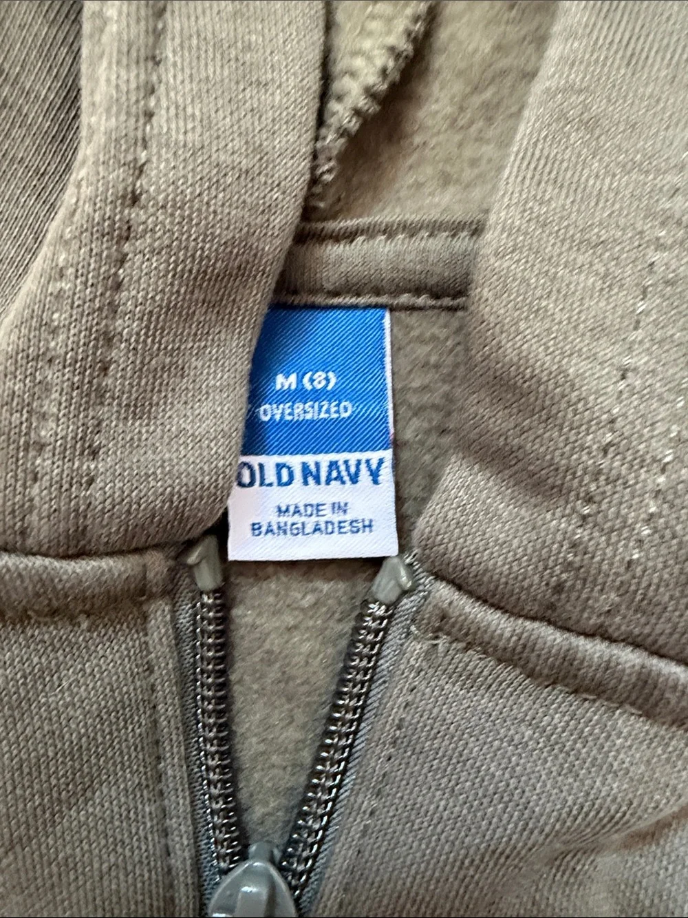 Old Navy Olive Zip-Up Hoodie and Taupe Pullover Set